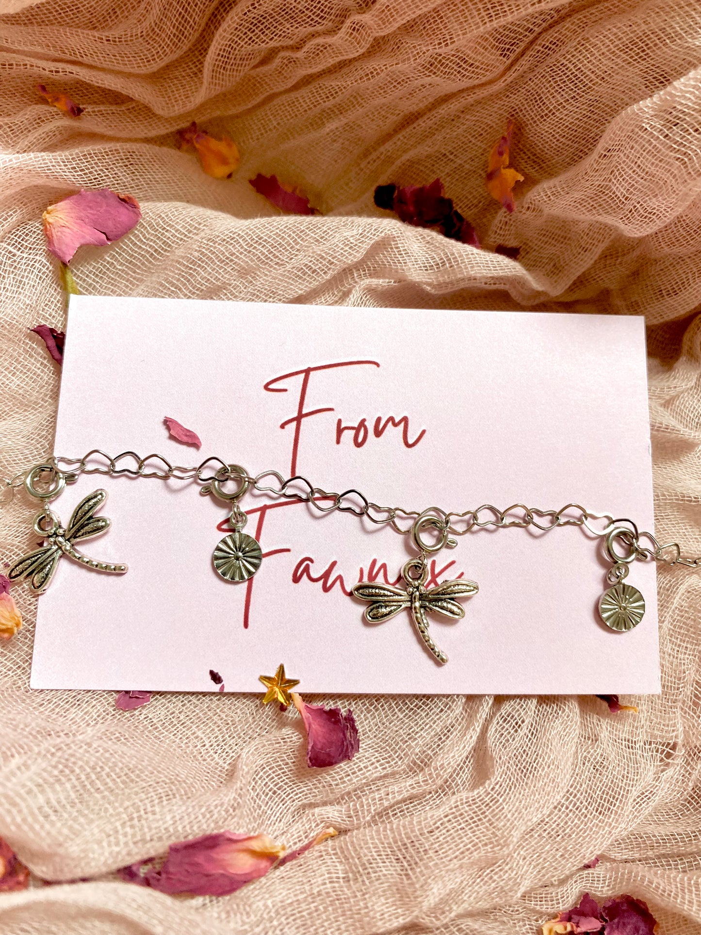 Dragonfly Charm Bracelet (Silver)