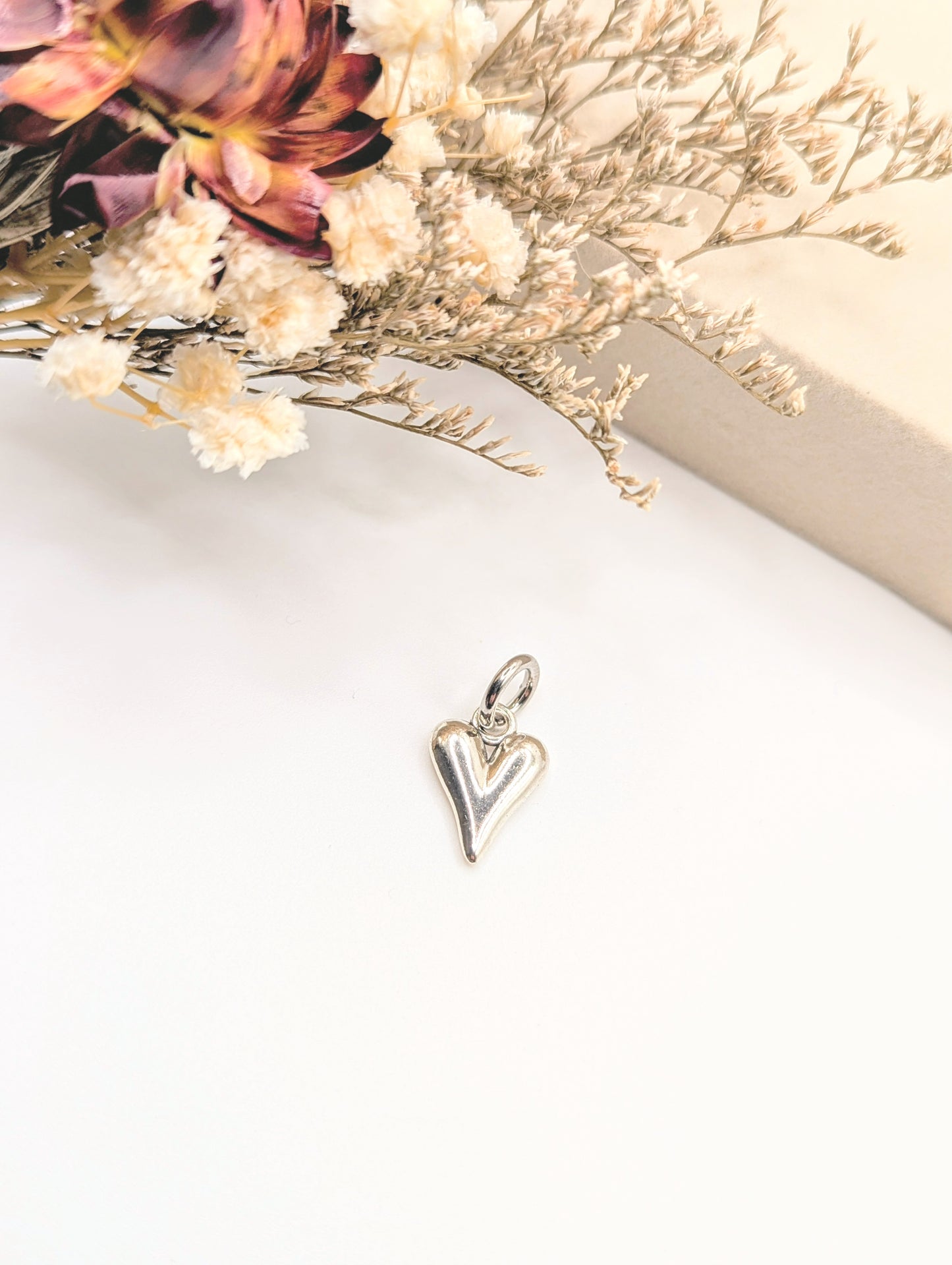 Solid Heart Charm (Silver)