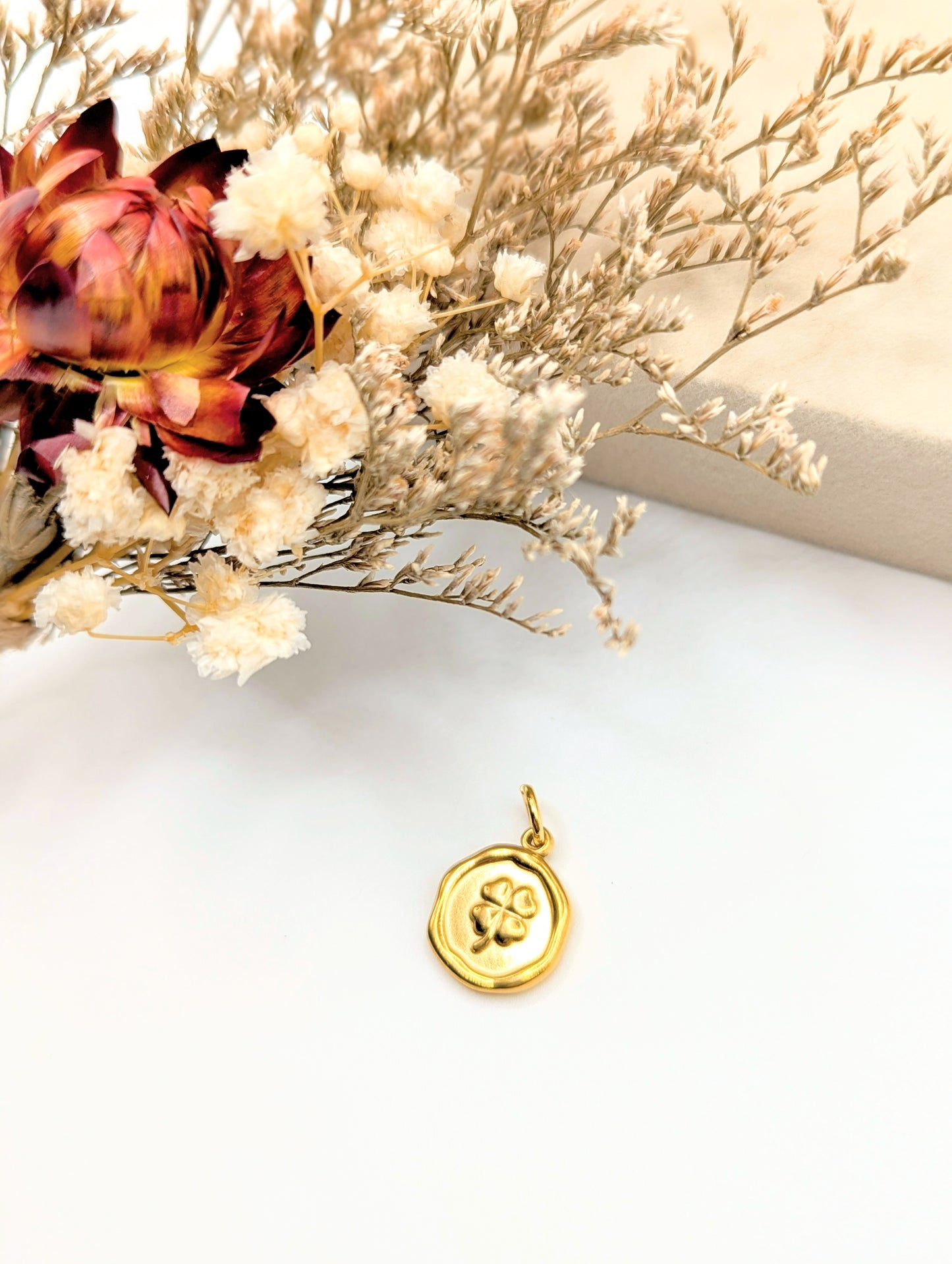Clover Coin Charm (Gold)