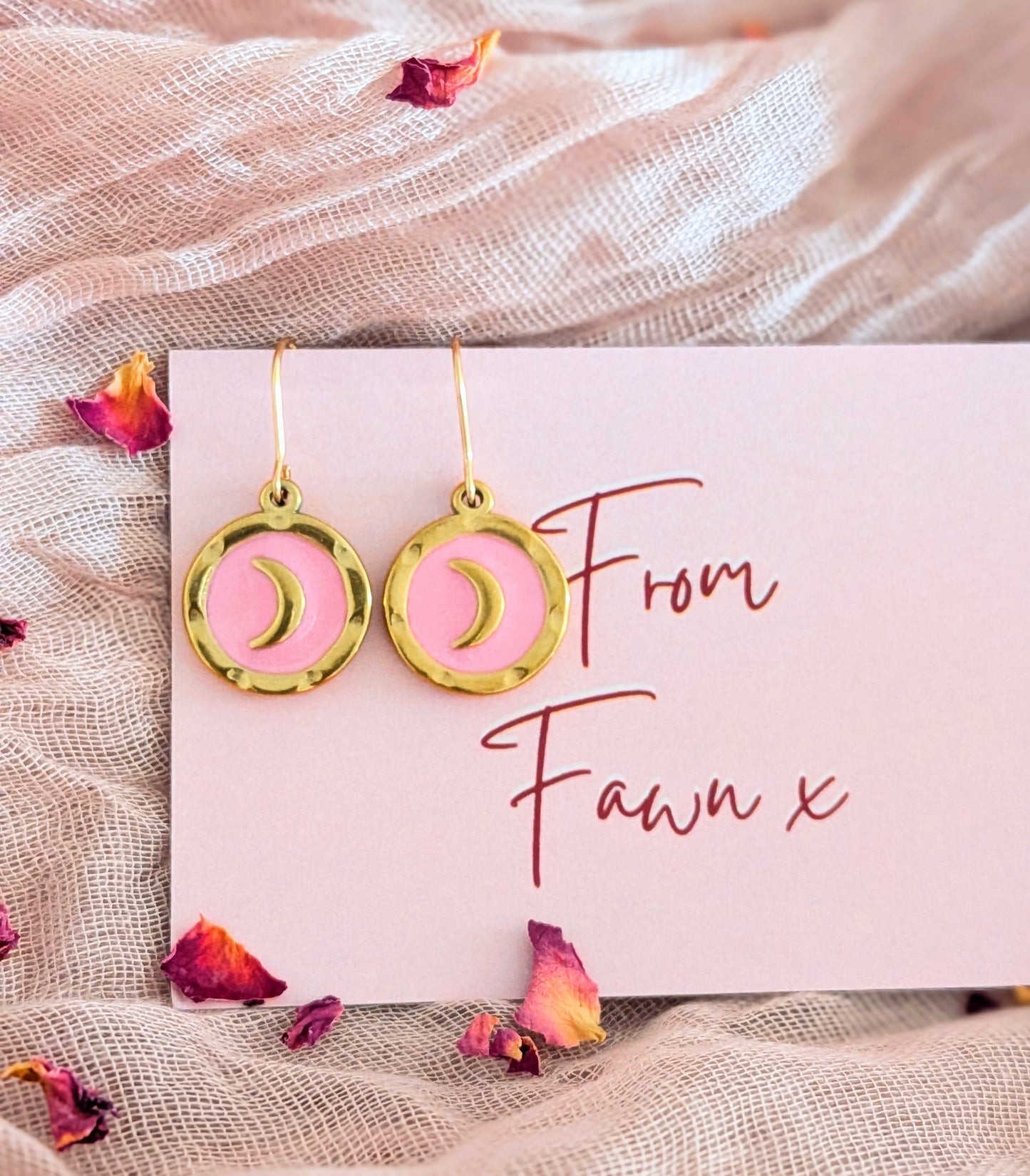 Pink Moon Drop Earrings