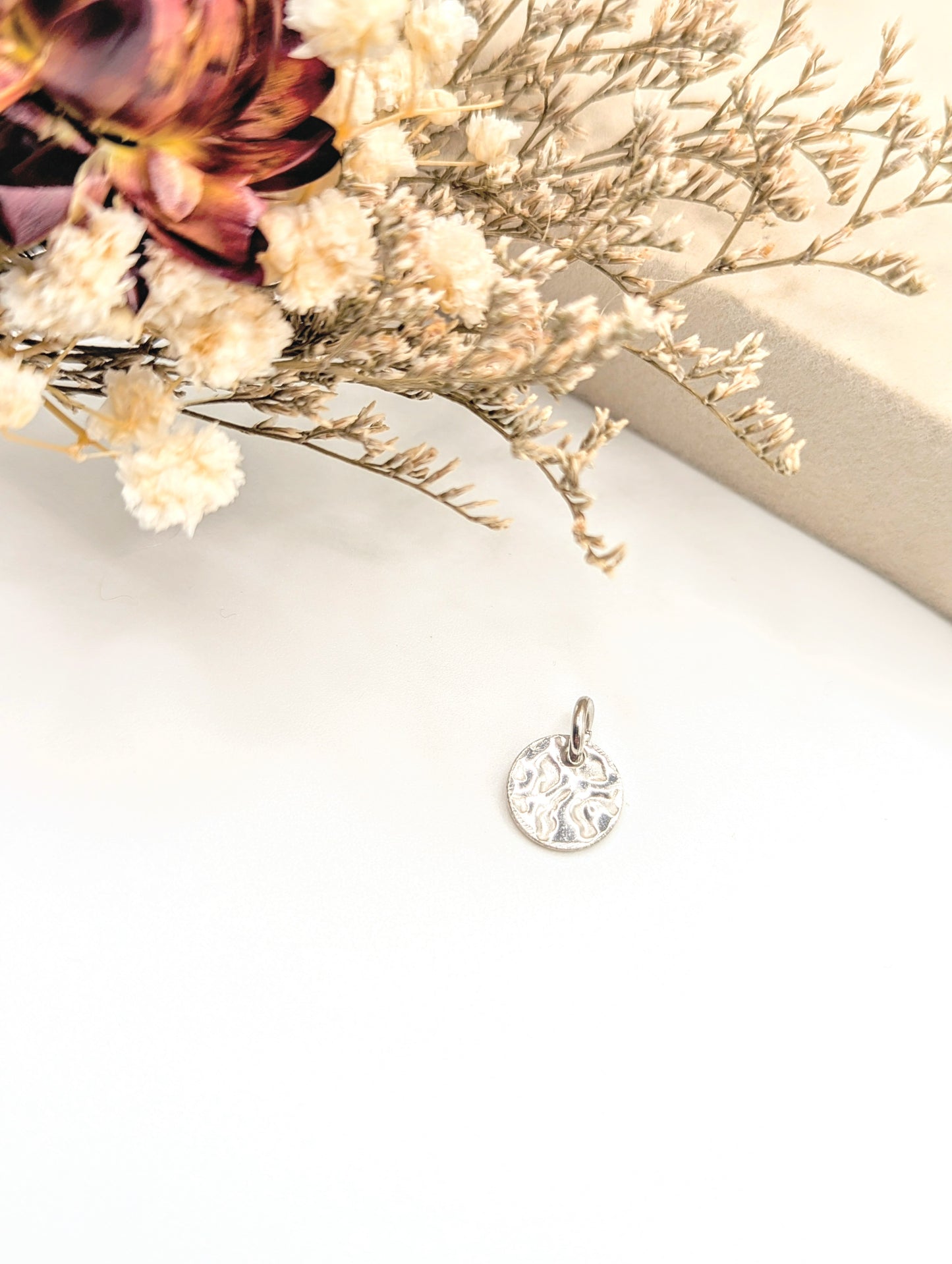 Hammered Coin Charm (Silver)