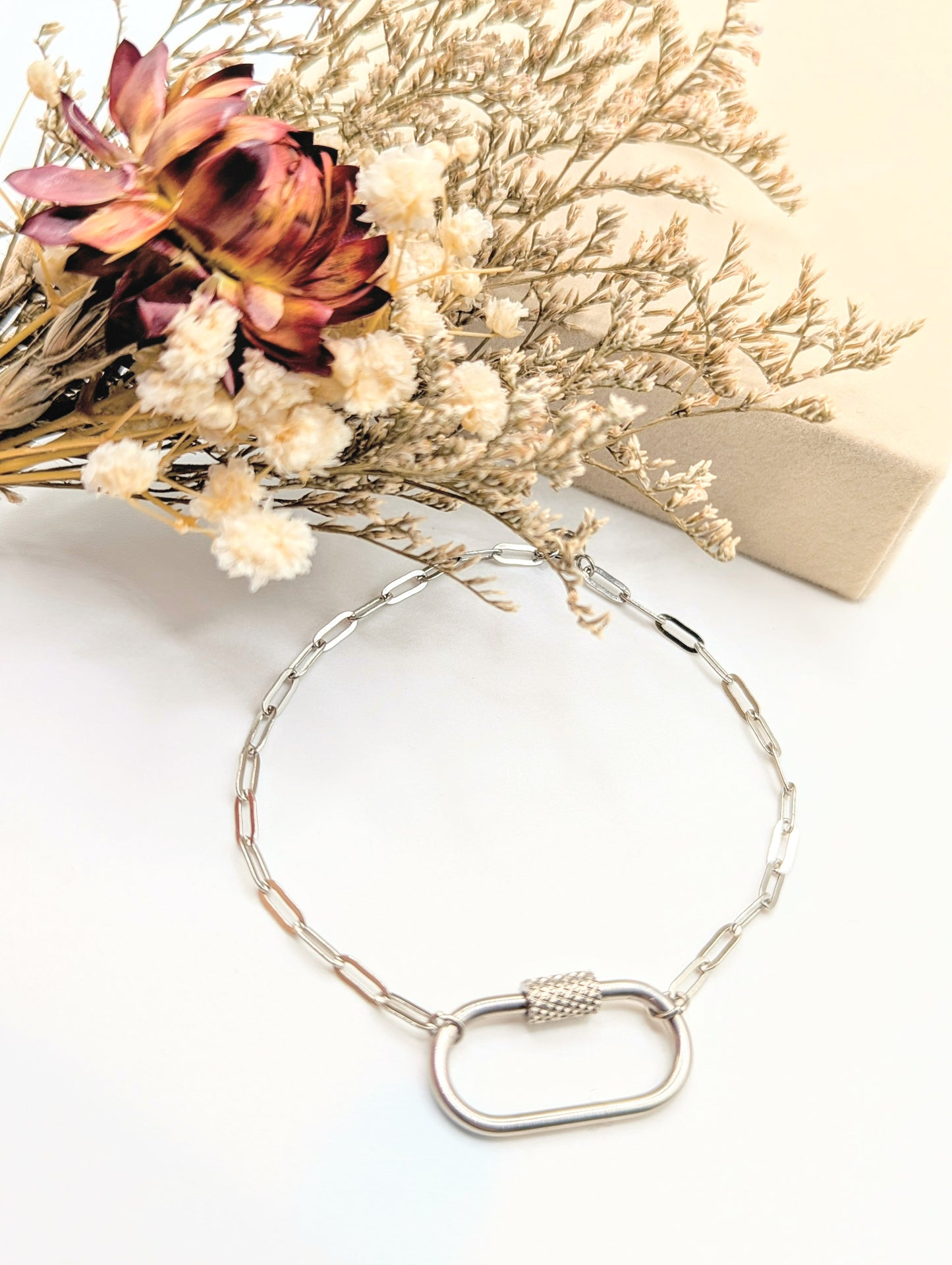 Carabiner Charm Bracelet (Silver)