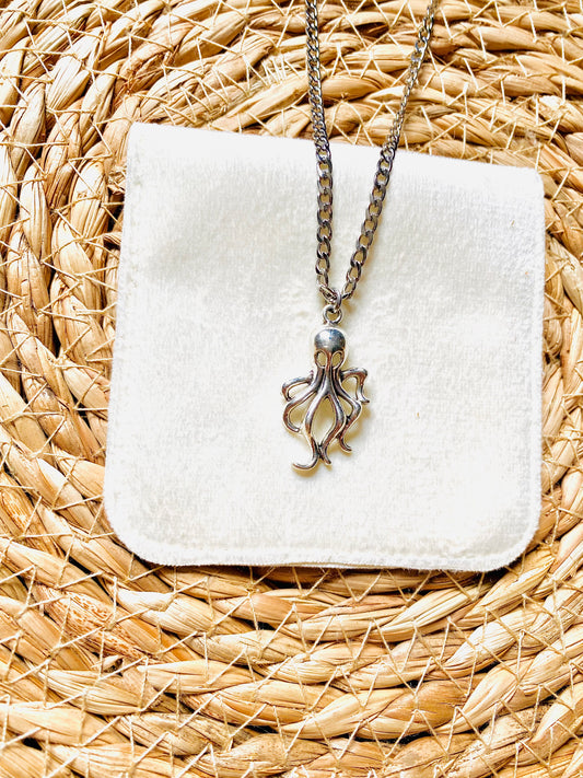 Creature Of The Sea - Mens Stainless Steel Octopus Necklace