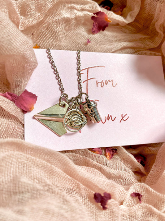 Paper Plane Charm Necklace (Silver)