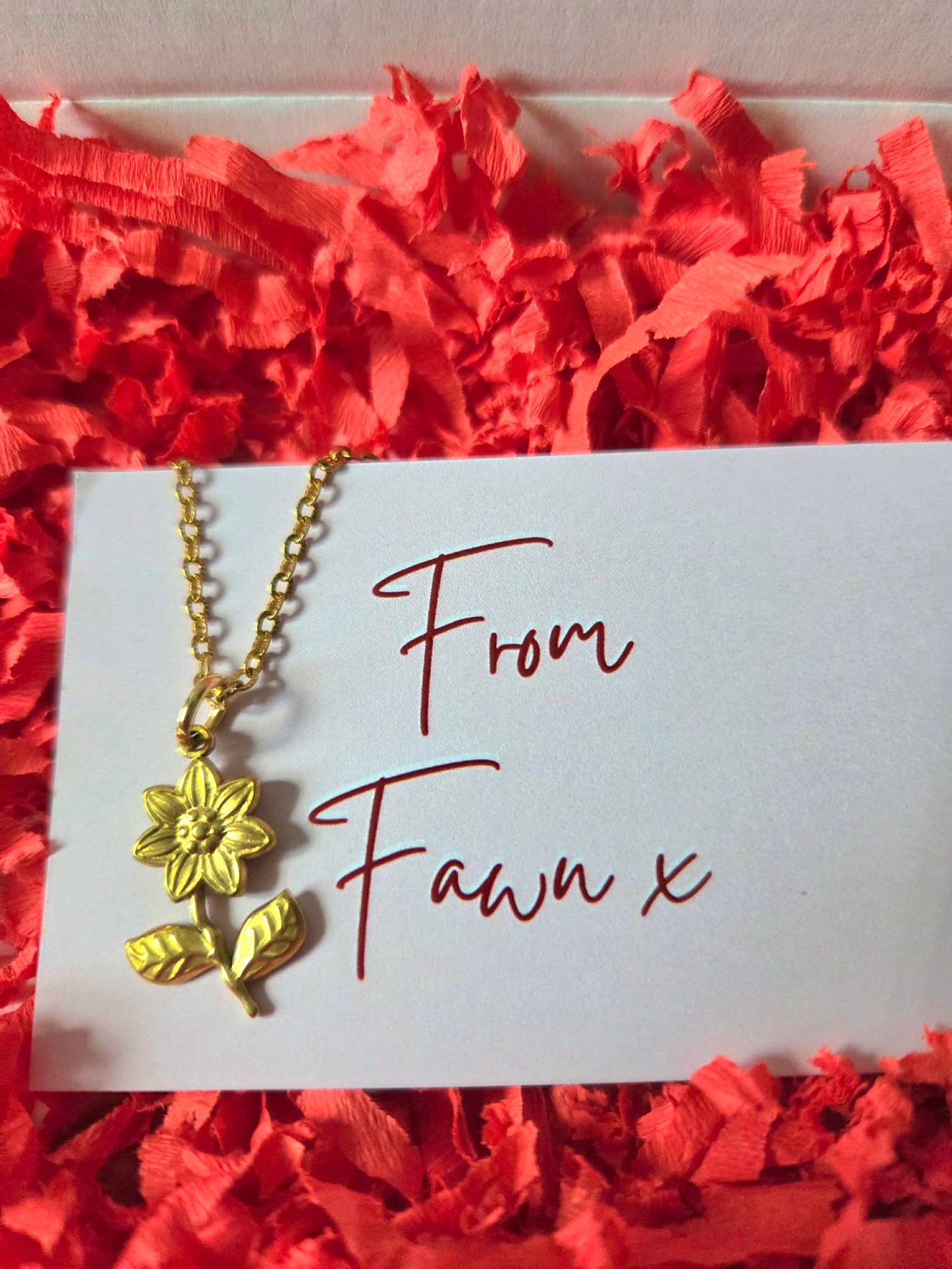 Golden Everlasting Sunflower necklace (Gold)