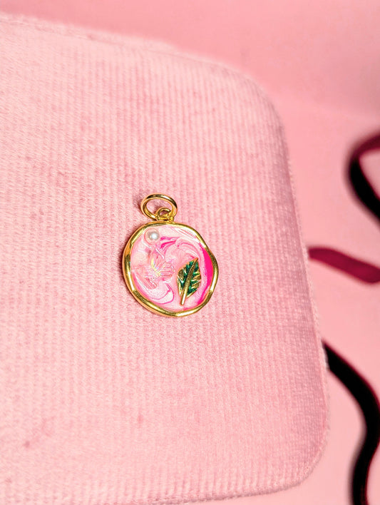 Pink Garden Charm (Gold)