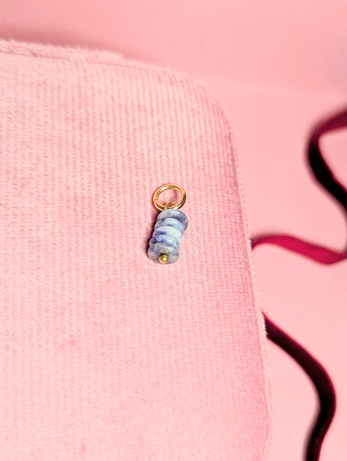 Tiny Blue Gem Stack (Gold)