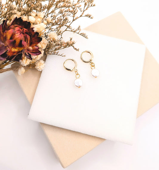 Ever Charm Huggie Earrings (Gold)