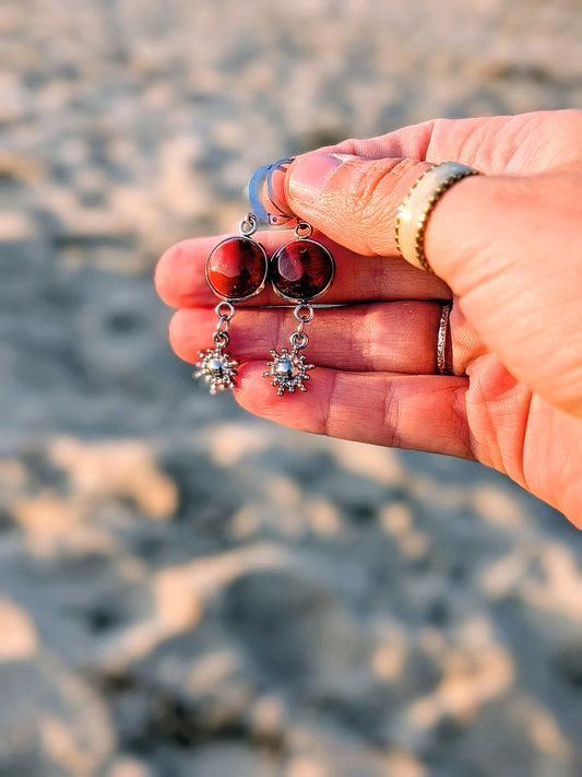 Ruby Dusk Huggie Earrings