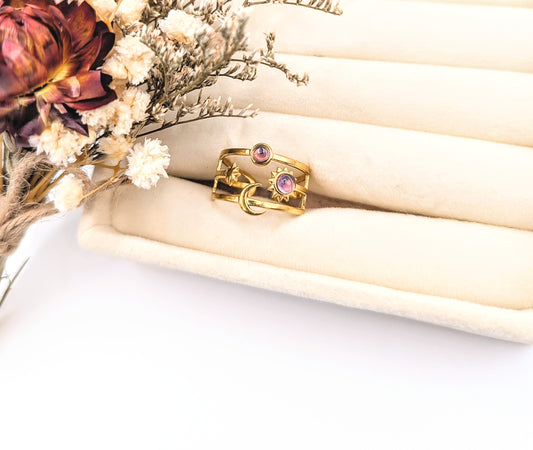 The Orbit Ring In Pink (Gold)