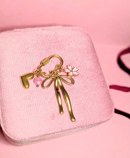 Pretty In Pink Bag Charm (Gold)