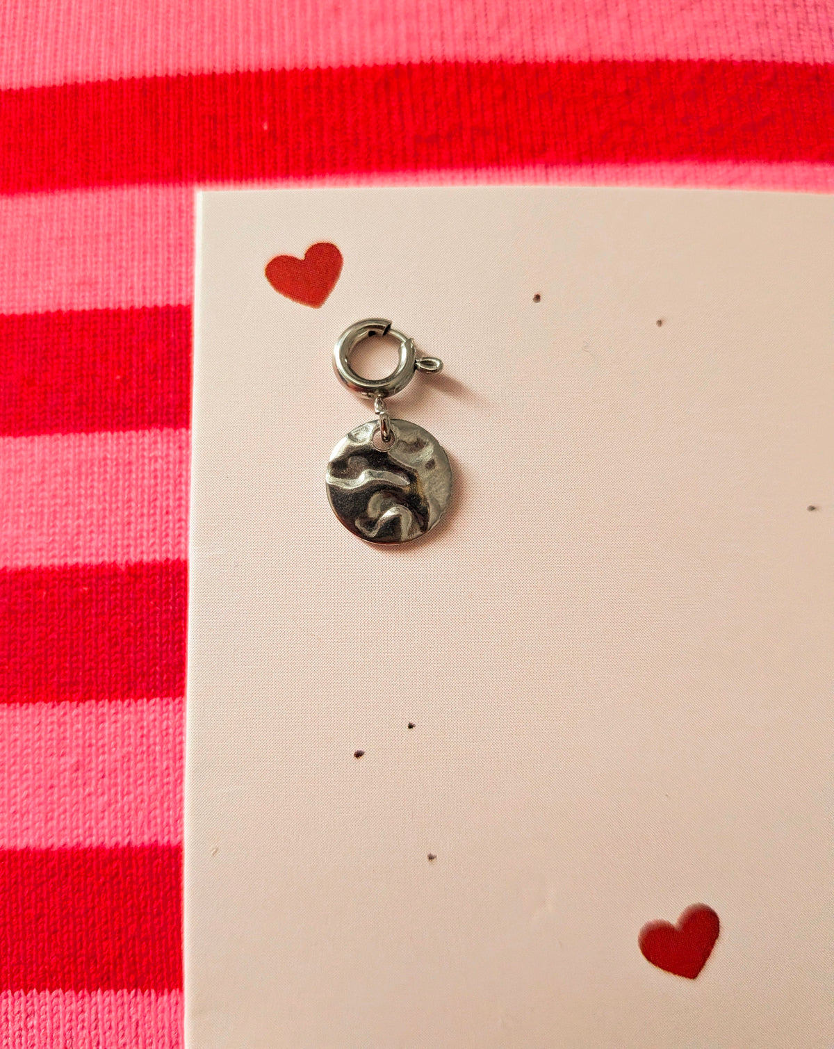 Hammered Disc Charm (silver)