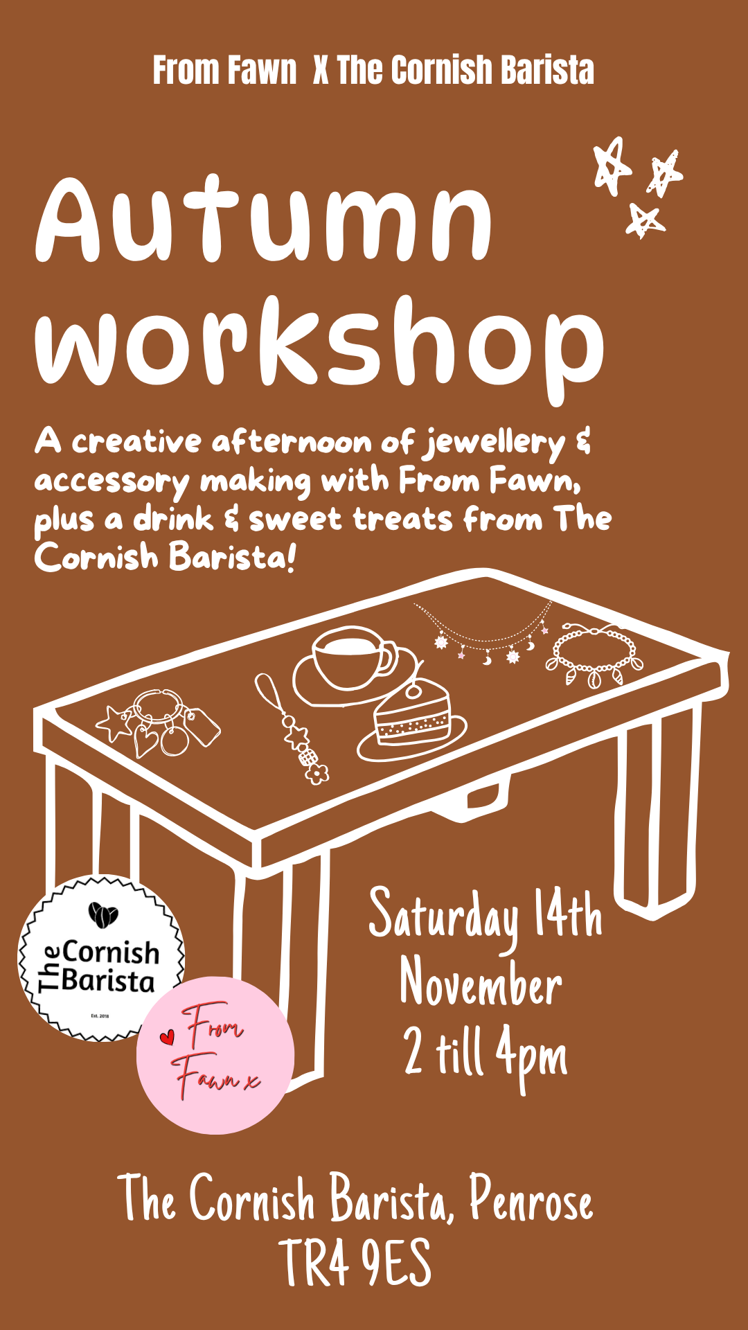 Autumn Workshop In Collaboration With The Cornish Barista