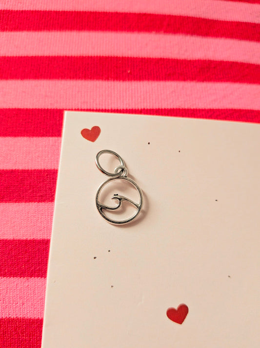 Cornwall Wave Charm (Silver)