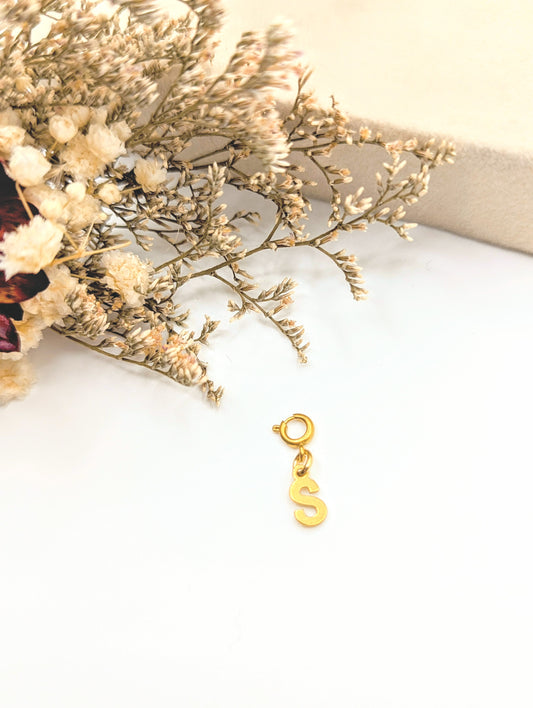 Tiny Initial Charm (Gold)
