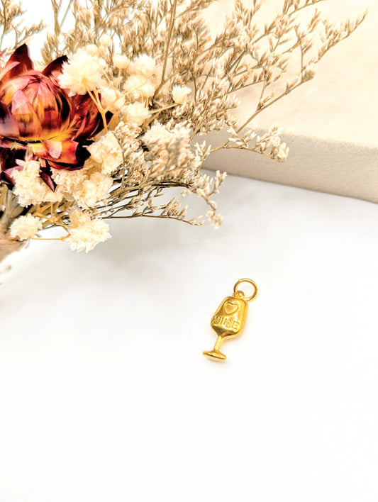 Wine Glass Charm (Gold)