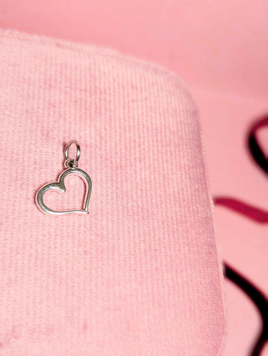 Heart Silouhette Charm (Silver)