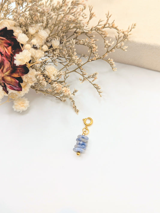 Tiny Blue Gem Stack (Gold)