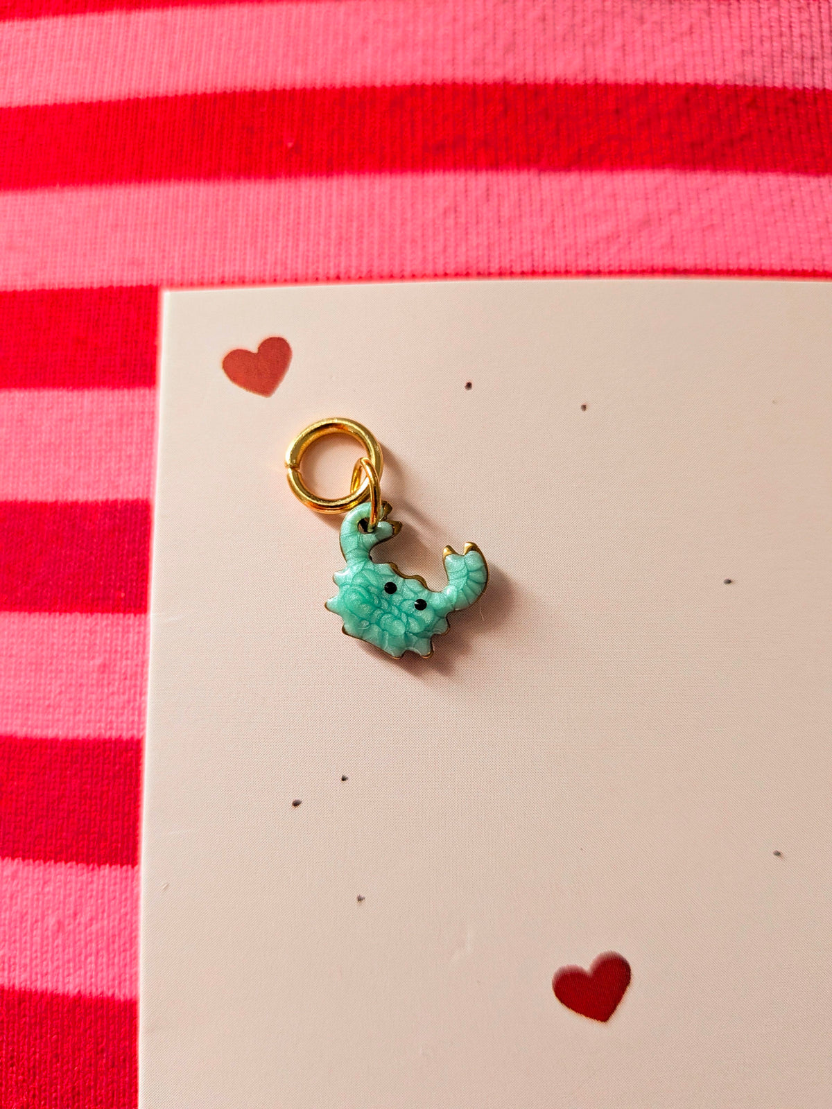 Tiny Green Crab Charm (Gold)