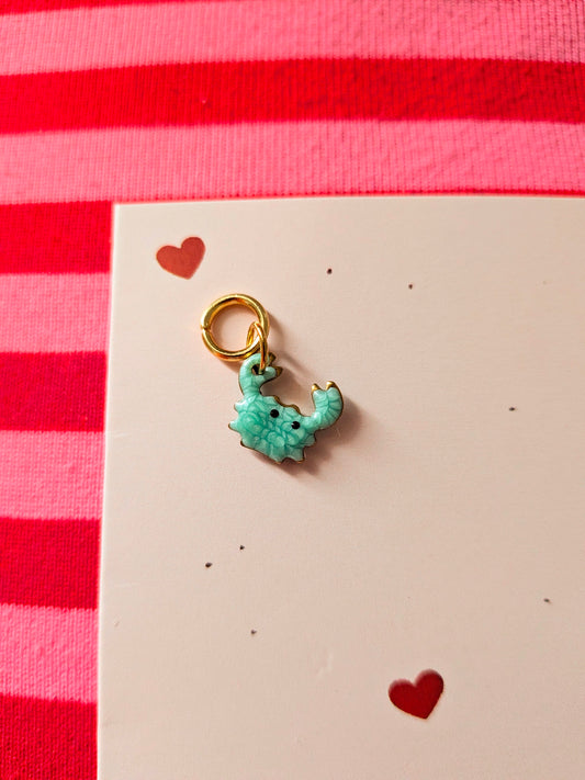 Tiny Green Crab Charm (Gold)