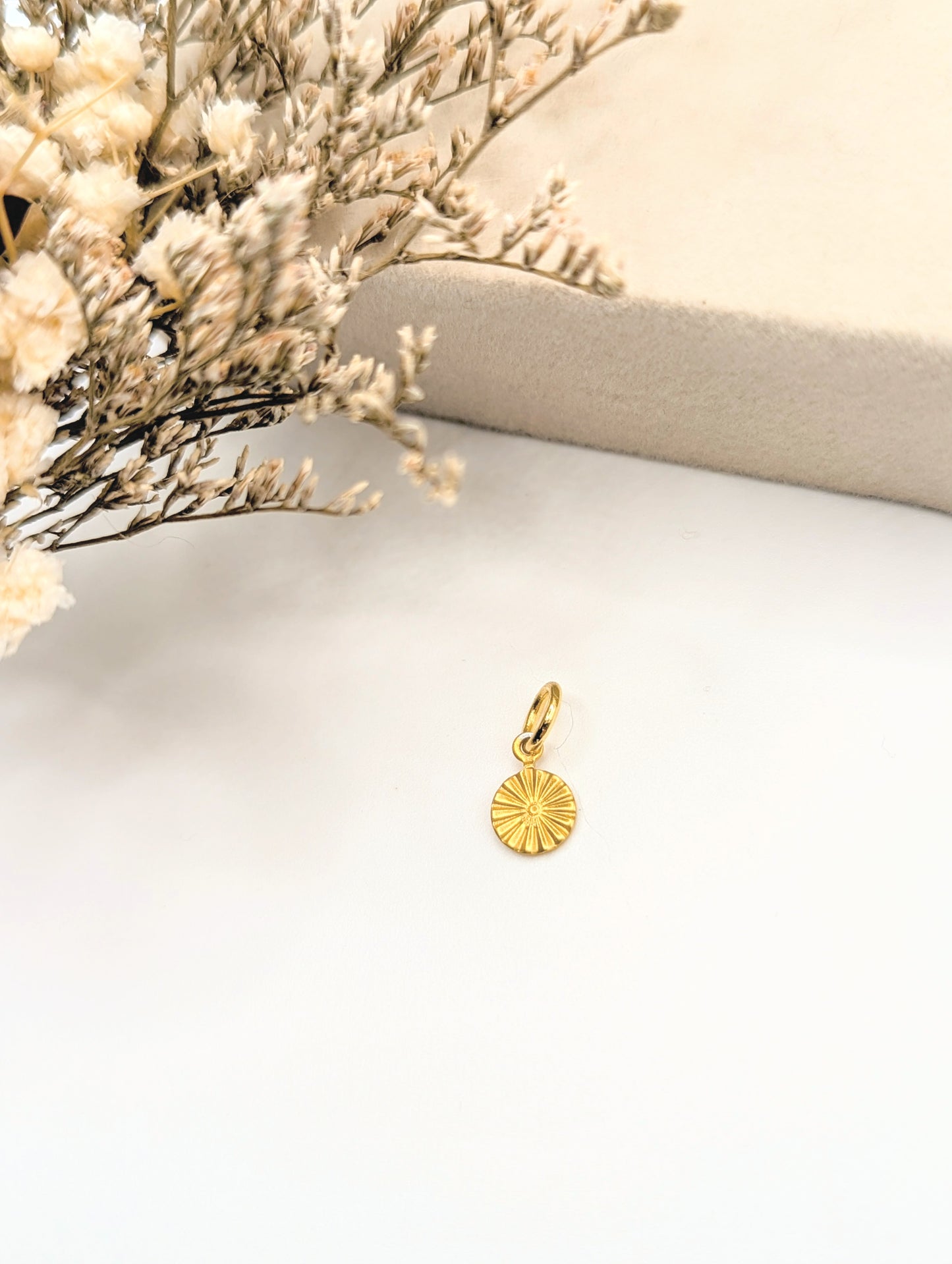 Tiny Sunburst Charm (Gold)