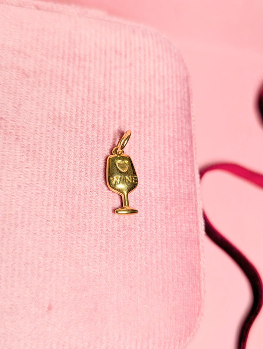 Wine Glass Charm (Gold)