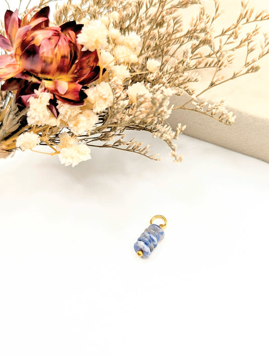 Blue Gem Stack Charm (Gold)