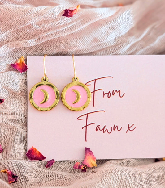 Pink Moon Drop Earrings