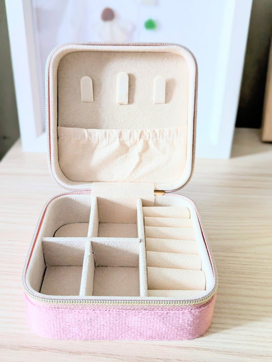 Velvet Blush Jewellery Case - Pink Jewellery Storage