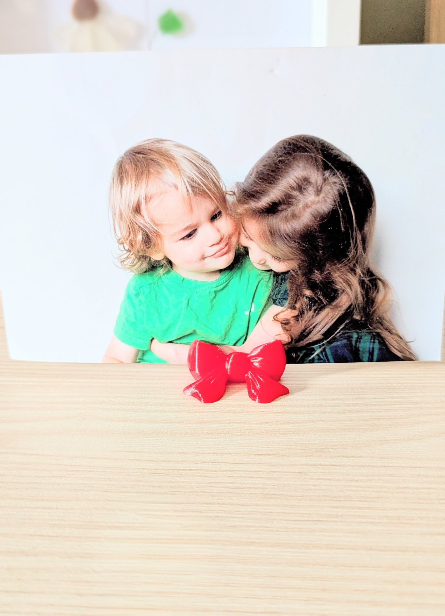 Red Bow Acrylic Photo Holders