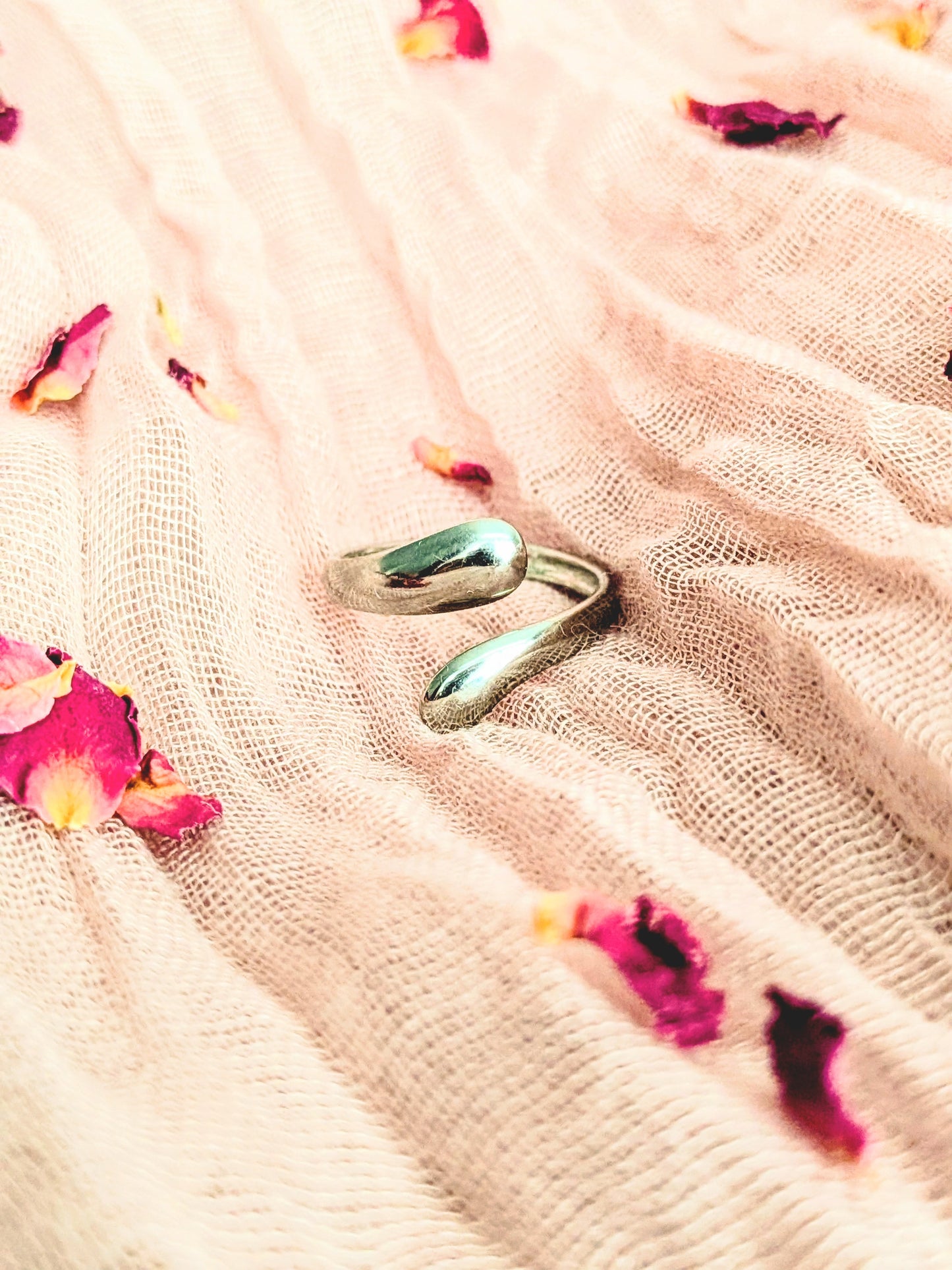 Silver Droplets Wrap Ring (silver)