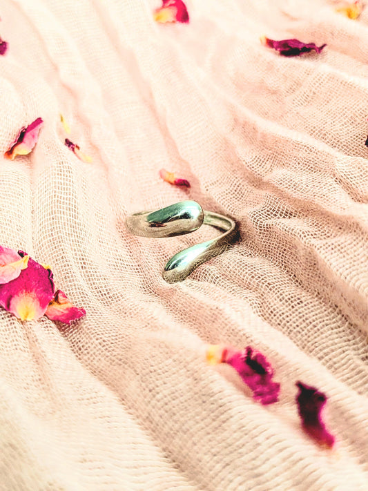 Silver Droplets Wrap Ring (silver)