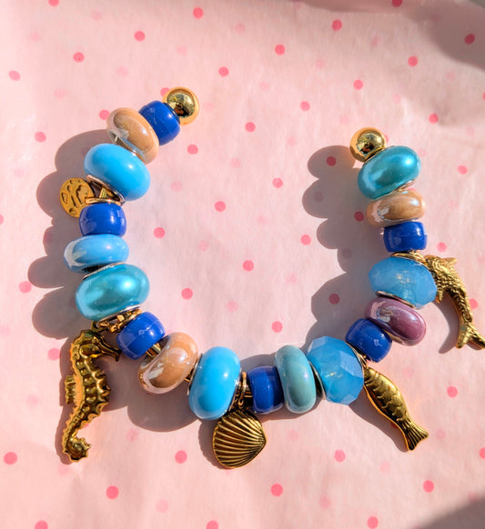 Gold Beaded Cornish Bangle