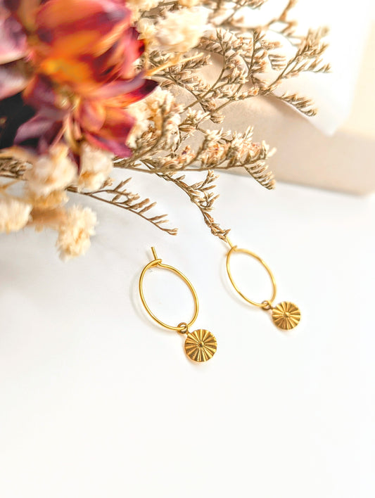Aurelia Coin Hoops Hoop Earrings (Gold)