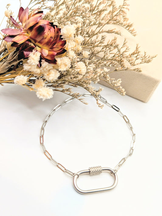 Carabiner Charm Bracelet (Silver)